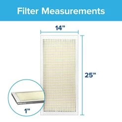 Filtrete 14x25x1 Air Filter, MPR 300, MERV 5, Clean Living Basic Dust 3-Month Pleated 1-Inch Air Filters, 6 Filters