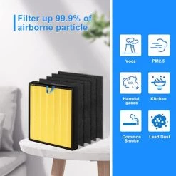 Vital 100s Repalacement Filter (Yellow)100% Compatible With LEVOIT Vital 100S Air Purifie.r,1 H13 True HEPA Pack With 4 Pre-Filter 7 Vital 100s Repalacement Filter (Yellow)100% Compatible With LEVOIT Vital 100S Air Purifie.r,1 H13 True HEPA Pack With 4 Pre-Filter -Air Filter Store 412xNBahQKL