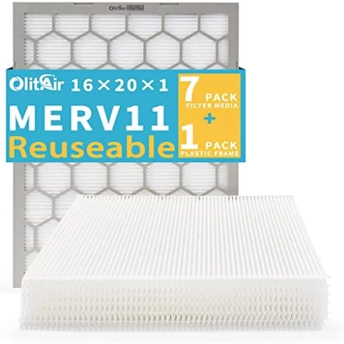 OlitAir 16x25x1 MERV 8 Air Filter,AC Furnace Air Filter,Reusable ABS Plastic Frame, 7 Pack Replaceable Filter Media (Actual Size: 15 3/4" X 24 3/4" X 3/4") 12 OlitAir 16x25x1 MERV 8 Air Filter,AC Furnace Air Filter,Reusable ABS Plastic Frame, 7 Pack Replaceable Filter Media (Actual Size: 15 3/4" X 24 3/4" X 3/4") - Image 12