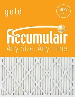 Accumulair Gold 18x30x1 (17.5x29.5) MERV 8 Air Filter/Furnace Filter (2 Pack)