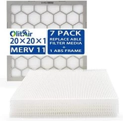 OlitAir 16x25x1 MERV 8 Air Filter,AC Furnace Air Filter,Reusable ABS Plastic Frame, 7 Pack Replaceable Filter Media (Actual Size: 15 3/4" X 24 3/4" X 3/4") 28 OlitAir 16x25x1 MERV 8 Air Filter,AC Furnace Air Filter,Reusable ABS Plastic Frame, 7 Pack Replaceable Filter Media (Actual Size: 15 3/4" X 24 3/4" X 3/4") -Air Filter Store 41ML0sWURFL. AC