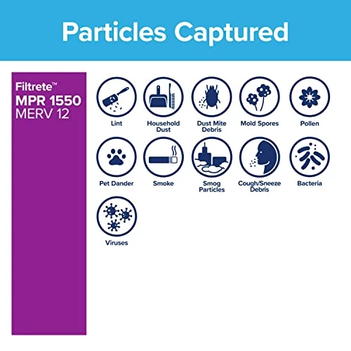 Filtrete 20x30x1 Smart Air Filter, MPR 1500 MERV 12, 1-Inch Allergen, Bacteria And Virus Air Filters For ACs And Furnaces, 2 Filters 2 Filtrete 20x30x1 Smart Air Filter, MPR 1500 MERV 12, 1-Inch Allergen, Bacteria And Virus Air Filters For ACs And Furnaces, 2 Filters - Image 2