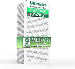 UBeesize Reusable Air Filter 20x20x1 (9-Pack), MERV 13 MPR 1800 AC/HVAC Furnace Filters,Deep Pleated Air Cleaner, (Actual Size 19.5" X 19.5" X 0.8"),1x Reusable ABS Frame+9 X Filter,Breathe Fresher 20 UBeesize Reusable Air Filter 20x20x1 (9-Pack), MERV 13 MPR 1800 AC/HVAC Furnace Filters,Deep Pleated Air Cleaner, (Actual Size 19.5" X 19.5" X 0.8"),1x Reusable ABS Frame+9 X Filter,Breathe Fresher -Air Filter Store 41idQVCEyEL. AC