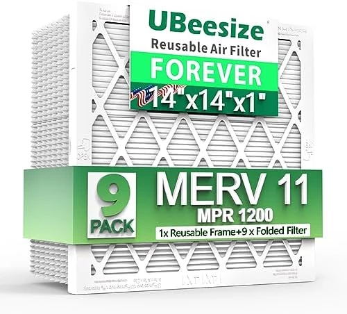 UBeesize Reusable Air Filter 20x20x1 (9-Pack), MERV 11 MPR 1200 AC/HVAC Furnace Filters,Deep Pleated Air Clean (Actual Size 19.5" X 19.5" X 0.8"),1x Reusable ABS Frame+9 X Inner Filter,Breathe Fresher 8 UBeesize Reusable Air Filter 20x20x1 (9-Pack), MERV 11 MPR 1200 AC/HVAC Furnace Filters,Deep Pleated Air Clean (Actual Size 19.5" X 19.5" X 0.8"),1x Reusable ABS Frame+9 X Inner Filter,Breathe Fresher - Image 8