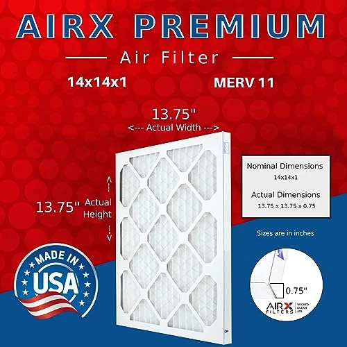 AIRX FILTERS WICKED CLEAN AIR. 14x14x1 Air Filter MERV 11 Electrostatic Pleated Air Conditioner Filter 4 Pack HVAC AC Furnace Filters 2 AIRX FILTERS WICKED CLEAN AIR. 14x14x1 Air Filter MERV 11 Electrostatic Pleated Air Conditioner Filter 4 Pack HVAC AC Furnace Filters - Image 2
