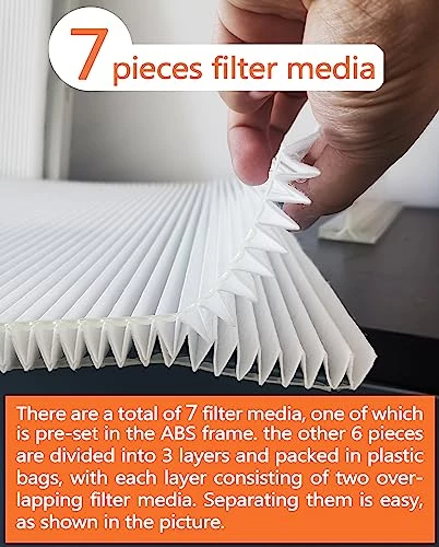 OlitAir 16x25x1 MERV 8 Air Filter,AC Furnace Air Filter,Reusable ABS Plastic Frame, 7 Pack Replaceable Filter Media (Actual Size: 15 3/4" X 24 3/4" X 3/4") 2 OlitAir 16x25x1 MERV 8 Air Filter,AC Furnace Air Filter,Reusable ABS Plastic Frame, 7 Pack Replaceable Filter Media (Actual Size: 15 3/4" X 24 3/4" X 3/4") - Image 2