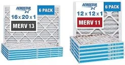 Aerostar 16x20x1 MERV 13 Pleated Air Filter, AC Furnace Air Filter, 6 Pack (Actual Size: 15 3/4"x 19 3/4" X 3/4") -Air Filter Store 5188uGvqYXL. AC
