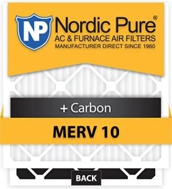 Nordic Pure 10x15x1CustomM10+C-12 MERV 10 + Carbon AC Furnace Filters, 9 1/2 X 14 1/2 X 3/4 (9.5 X 14.5 X 0.75), 12 Piece