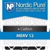 Nordic Pure 10x18x1ExactCustomM12+C-12 MERV 12 + Carbon AC Furnace Filters, 10 X 18 X 3/4 (10 X 18 X 0.75), Piece