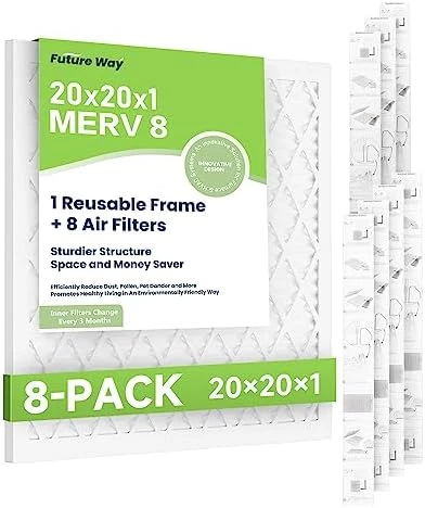 Future Way 16x20x1 Air Filter, MERV 8, MPR 700, Assembly Kit With 1 Reusable ABS Frame & 8 Filters For AC Furnace, Actual Size: 15-11/16 X 19-11/16 X 3/4 Inch 6 Future Way 16x20x1 Air Filter, MERV 8, MPR 700, Assembly Kit With 1 Reusable ABS Frame & 8 Filters For AC Furnace, Actual Size: 15-11/16 X 19-11/16 X 3/4 Inch - Image 6