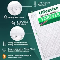 UBeesize Reusable Air Filter 20x20x1 (9-Pack), MERV 11 MPR 1200 AC/HVAC Furnace Filters,Deep Pleated Air Clean (Actual Size 19.5" X 19.5" X 0.8"),1x Reusable ABS Frame+9 X Inner Filter,Breathe Fresher 14 UBeesize Reusable Air Filter 20x20x1 (9-Pack), MERV 11 MPR 1200 AC/HVAC Furnace Filters,Deep Pleated Air Clean (Actual Size 19.5" X 19.5" X 0.8"),1x Reusable ABS Frame+9 X Inner Filter,Breathe Fresher -Air Filter Store 51GlcyC6oUL