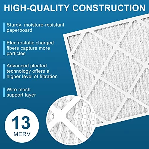 LotFancy 20x25x1 Air Filters, MERV 13 AC Furnace Filters, 6 Pack Pleated Air Conditioner HVAC Filters (Actual Size: 19.75 X 24.75 X 0.75 Inches) 4 LotFancy 20x25x1 Air Filters, MERV 13 AC Furnace Filters, 6 Pack Pleated Air Conditioner HVAC Filters (Actual Size: 19.75 X 24.75 X 0.75 Inches) - Image 4