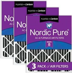 Nordic Pure 24x24x2 MERV 12 Pleated Plus Carbon AC Furnace Air Filters 3 Pack -Air Filter Store 51K19MTGoNL. AC
