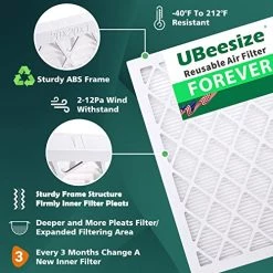 UBeesize Reusable Air Filter 20x20x1 (9-Pack), MERV 13 MPR 1800 AC/HVAC Furnace Filters,Deep Pleated Air Cleaner, (Actual Size 19.5" X 19.5" X 0.8"),1x Reusable ABS Frame+9 X Filter,Breathe Fresher 19 UBeesize Reusable Air Filter 20x20x1 (9-Pack), MERV 13 MPR 1800 AC/HVAC Furnace Filters,Deep Pleated Air Cleaner, (Actual Size 19.5" X 19.5" X 0.8"),1x Reusable ABS Frame+9 X Filter,Breathe Fresher -Air Filter Store 51kZMw9aYEL