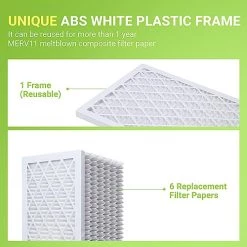 Housmile 16x25x1 Air Filter, 6 Pack, MERV 11, MPR 1000, ABS White Plastic Frame, Durable And Easy To Replace (exact Dimensions: 15.6x24.6x 0.9 Inch) -Air Filter Store 51lJ4hrtGuL