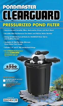Danner Manufacturing, Inc. Pondmaster Clearguard 5,500 Gallon Capacity, Pressurized Pond Filter, 05620 -Air Filter Store 51m1R9ulKlL