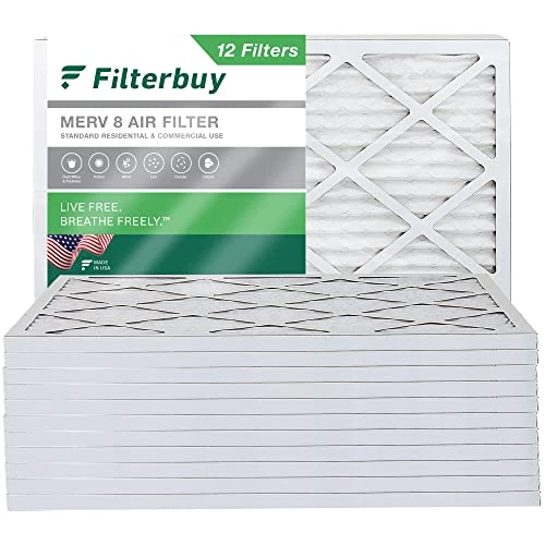 Filterbuy 20x22x1 Air Filter MERV 8 Dust Defense (12-Pack), Pleated HVAC AC Furnace Air Filters Replacement (Actual Size: 19.50 X 21.50 X 0.75 Inches) 1 Filterbuy 20x22x1 Air Filter MERV 8 Dust Defense (12-Pack), Pleated HVAC AC Furnace Air Filters Replacement (Actual Size: 19.50 X 21.50 X 0.75 Inches)