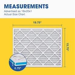 Aerostar 16x20x1 MERV 13 Pleated Air Filter, AC Furnace Air Filter, 6 Pack (Actual Size: 15 3/4"x 19 3/4" X 3/4")