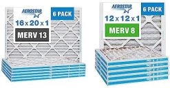 Aerostar 16x20x1 MERV 13 Pleated Air Filter, AC Furnace Air Filter, 6 Pack (Actual Size: 15 3/4"x 19 3/4" X 3/4") -Air Filter Store 51ucMVT0glL. AC