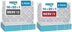 Aerostar 16x20x1 MERV 13 Pleated Air Filter, AC Furnace Air Filter, 6 Pack (Actual Size: 15 3/4"x 19 3/4" X 3/4") -Air Filter Store 51voPpOXyYL. AC